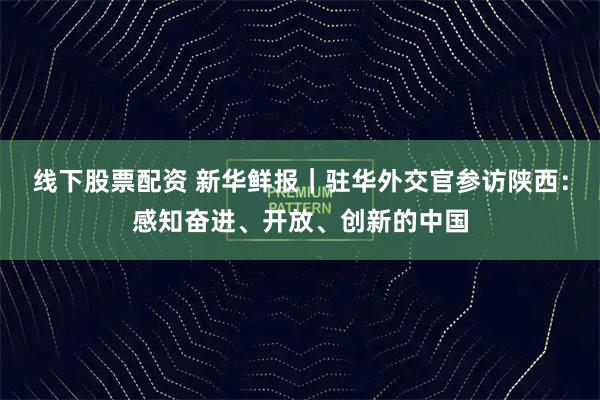 线下股票配资 新华鲜报｜驻华外交官参访陕西：感知奋进、开放、创新的中国